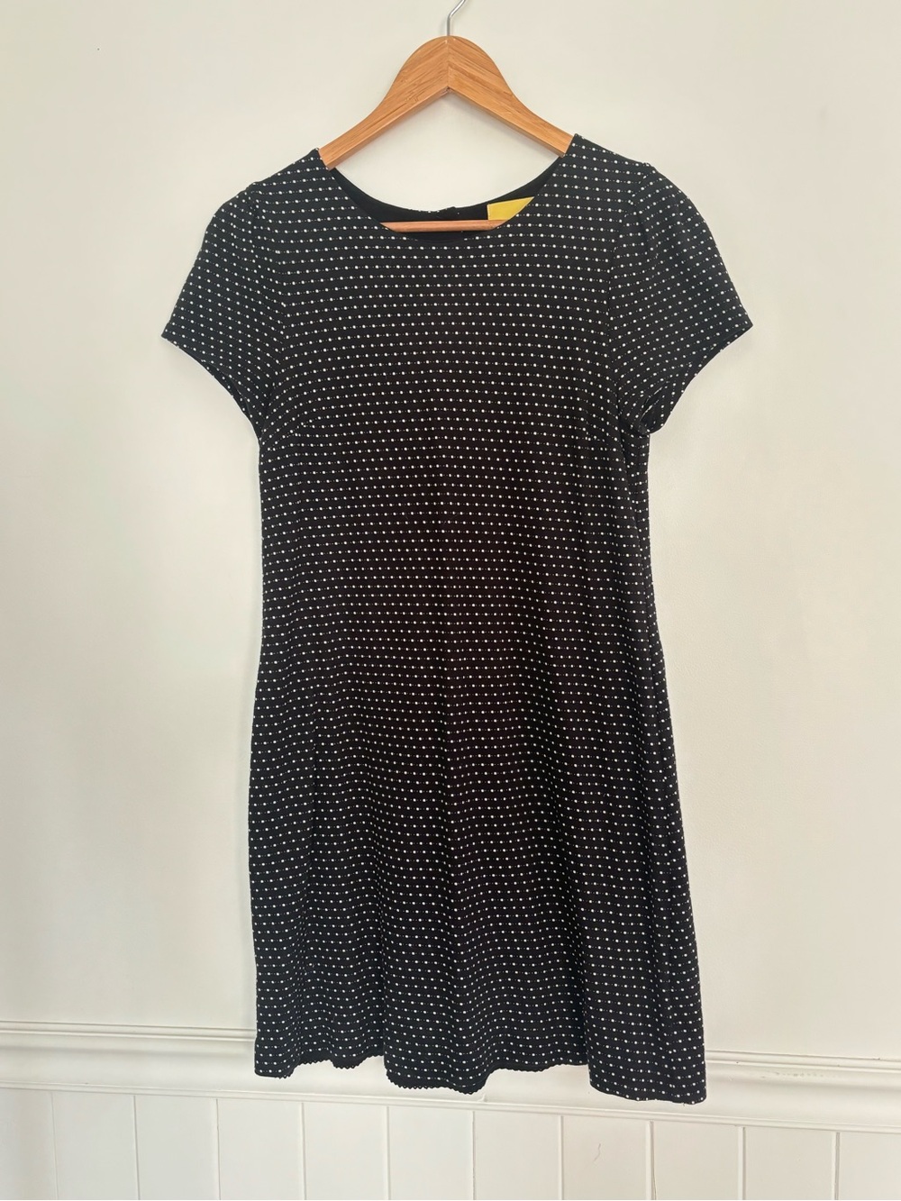 Maeve Black Polkadots Timeless T Shirt Dress Size Small Neutral Minimalist *D90